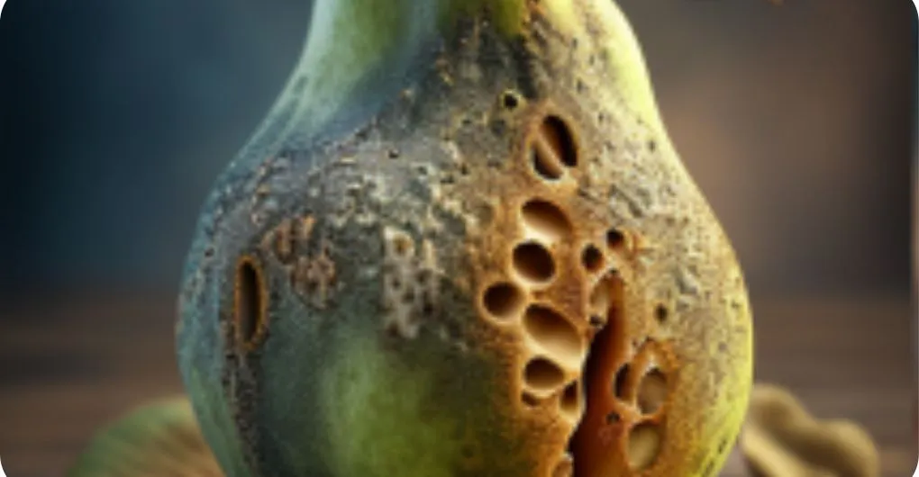 frost damaged pear fruit image