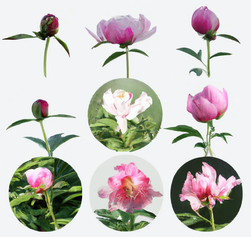different peony stages of growth